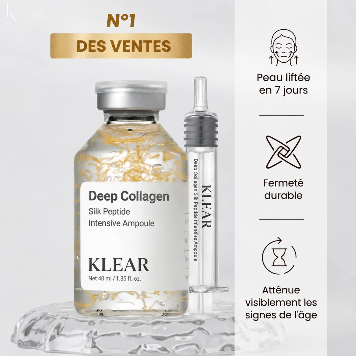 Ampoule Coréenne Glow Up au Collagène et à la Soie